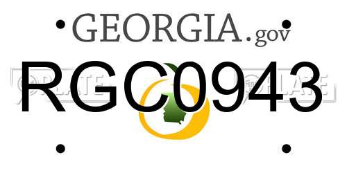 RGC0943 Georgia License Plate
