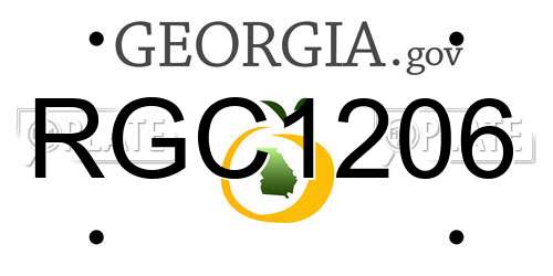 RGC1206 Georgia License Plate