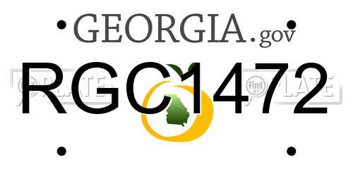 RGC1472 Georgia License Plate