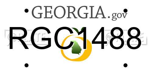 RGC1488 Georgia License Plate
