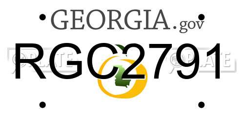 RGC2791 Georgia License Plate