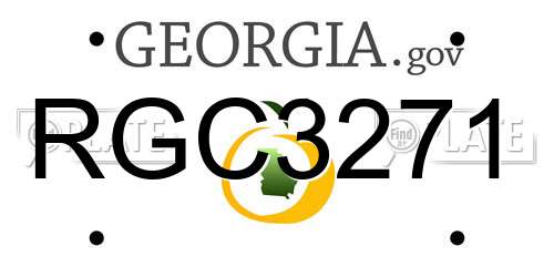 RGC3271 Georgia License Plate