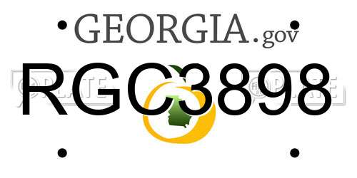 RGC3898 Georgia License Plate
