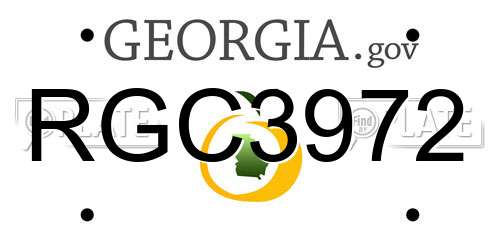 RGC3972 Georgia License Plate