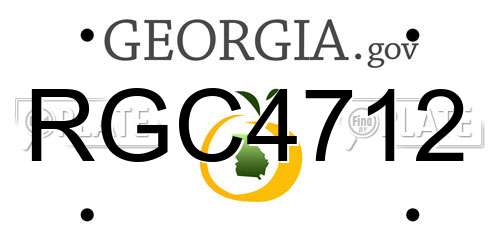 RGC4712 Georgia License Plate