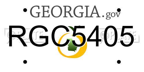 RGC5405 Georgia License Plate