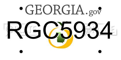 RGC5934 Georgia License Plate