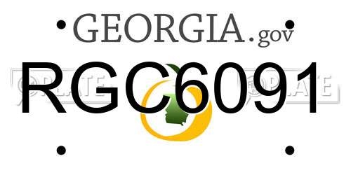 RGC6091 Georgia License Plate