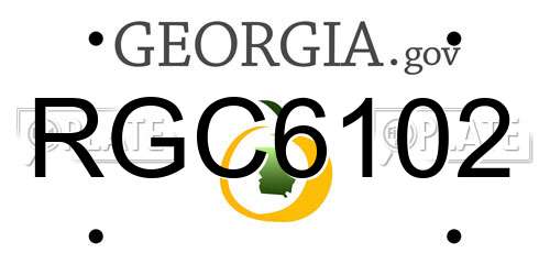 RGC6102 Georgia License Plate