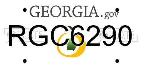 RGC6290 Georgia License Plate