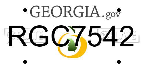 RGC7542 Georgia License Plate