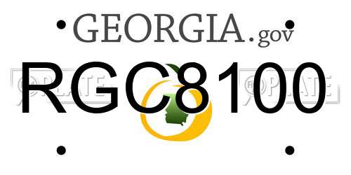RGC8100 Georgia License Plate