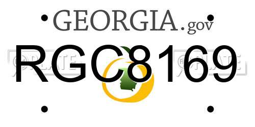 RGC8169 Georgia License Plate