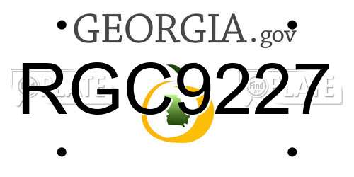 RGC9227 Georgia License Plate