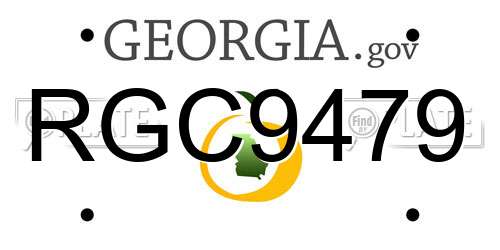 RGC9479 Georgia License Plate