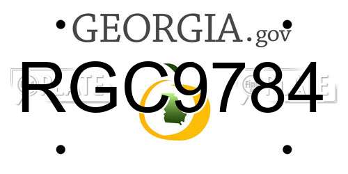 RGC9784 Georgia License Plate