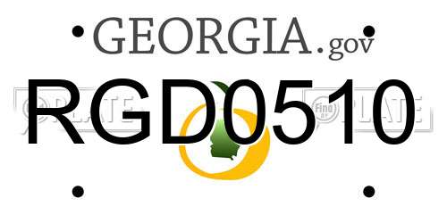 RGD0510 Georgia License Plate