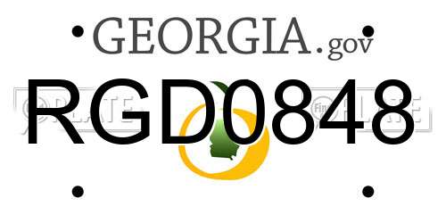 RGD0848 Georgia License Plate