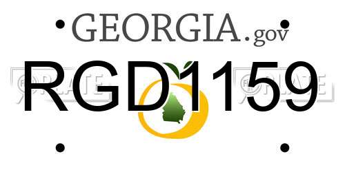 RGD1159 Georgia License Plate