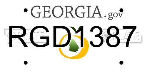 RGD1387 Georgia License Plate