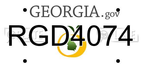 RGD4074 Georgia License Plate