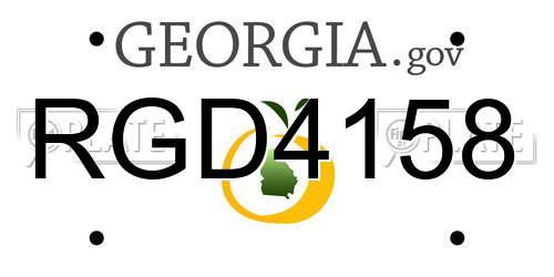 RGD4158 Georgia License Plate