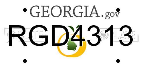 RGD4313 Georgia License Plate