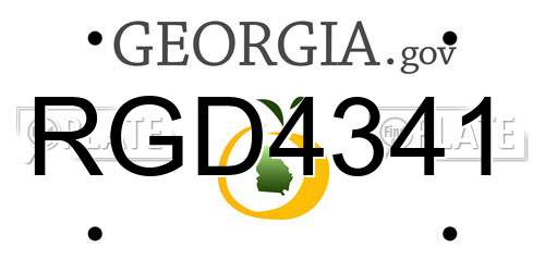 RGD4341 Georgia License Plate