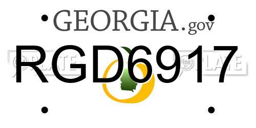 RGD6917 Georgia License Plate