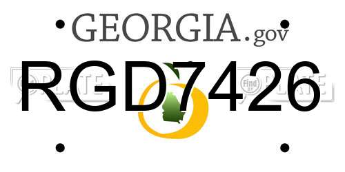 RGD7426 Georgia License Plate