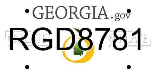 RGD8781 Georgia License Plate