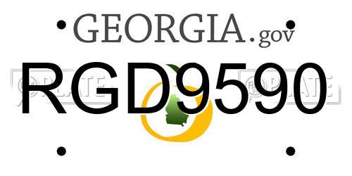 RGD9590 Georgia License Plate