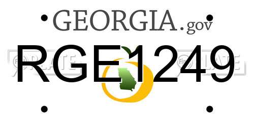 RGE1249 Georgia License Plate