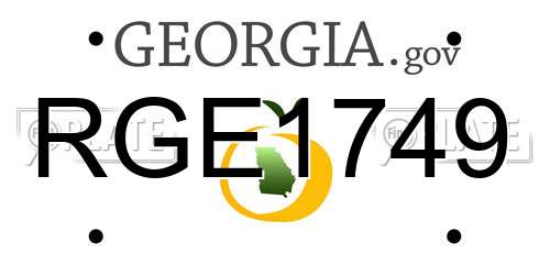 RGE1749 Georgia License Plate