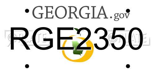 RGE2350 Georgia License Plate