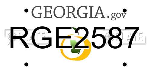 RGE2587 Georgia License Plate
