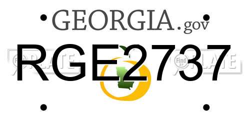 RGE2737 Georgia License Plate