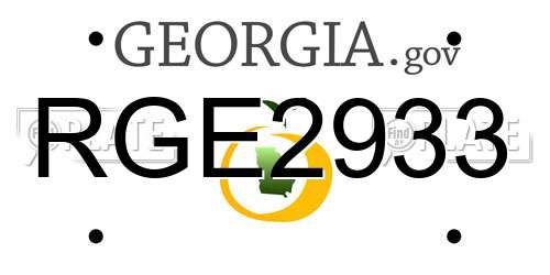 RGE2933 Georgia License Plate