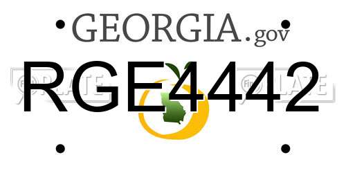 RGE4442 Georgia License Plate