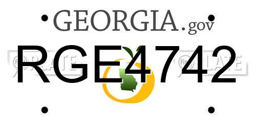 RGE4742 Georgia License Plate