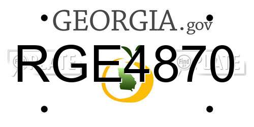 RGE4870 Georgia License Plate