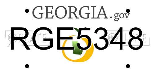 RGE5348 Georgia License Plate