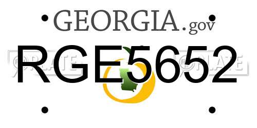 RGE5652 Georgia License Plate