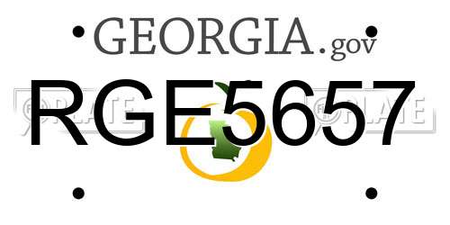 RGE5657 Georgia License Plate