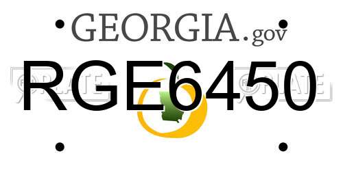 RGE6450 Georgia License Plate