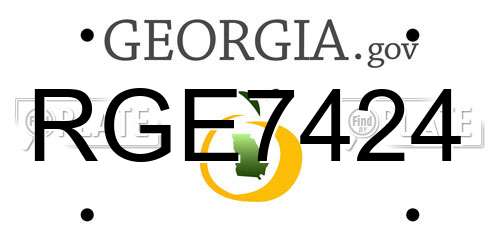 RGE7424 Georgia License Plate