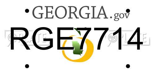 RGE7714 Georgia License Plate