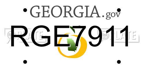 RGE7911 Georgia License Plate