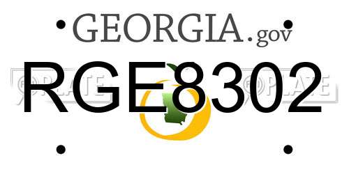RGE8302 Georgia License Plate
