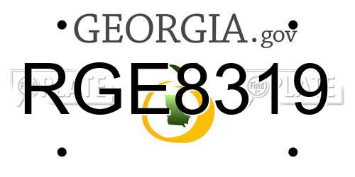 RGE8319 Georgia License Plate